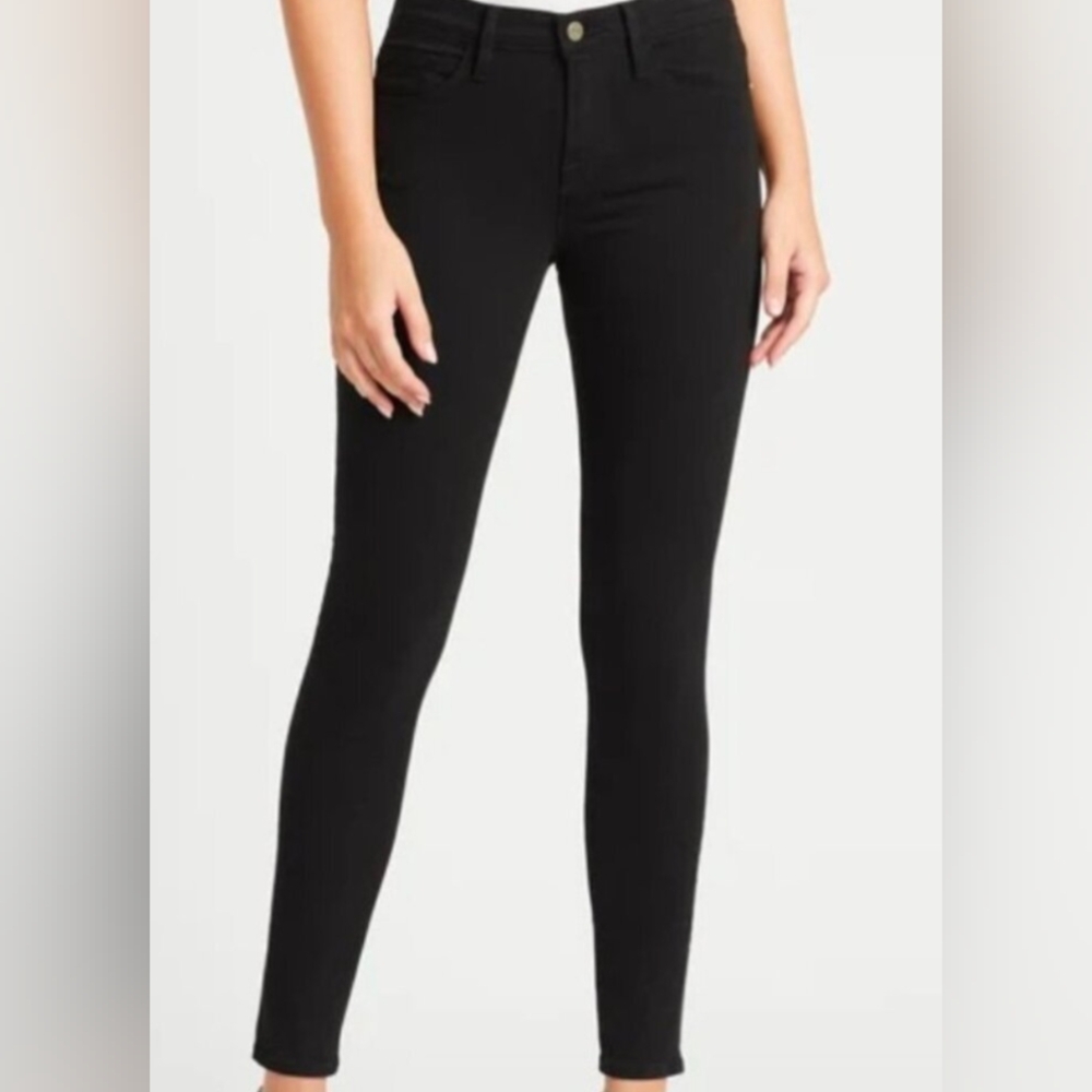 NWT Frame Denim Black Skinny Jeans High-Rise Stretch